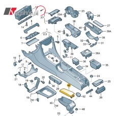 Audi A4 8E/Cabrio en Audi A6 4B originele zwart lederen armsteunklep 